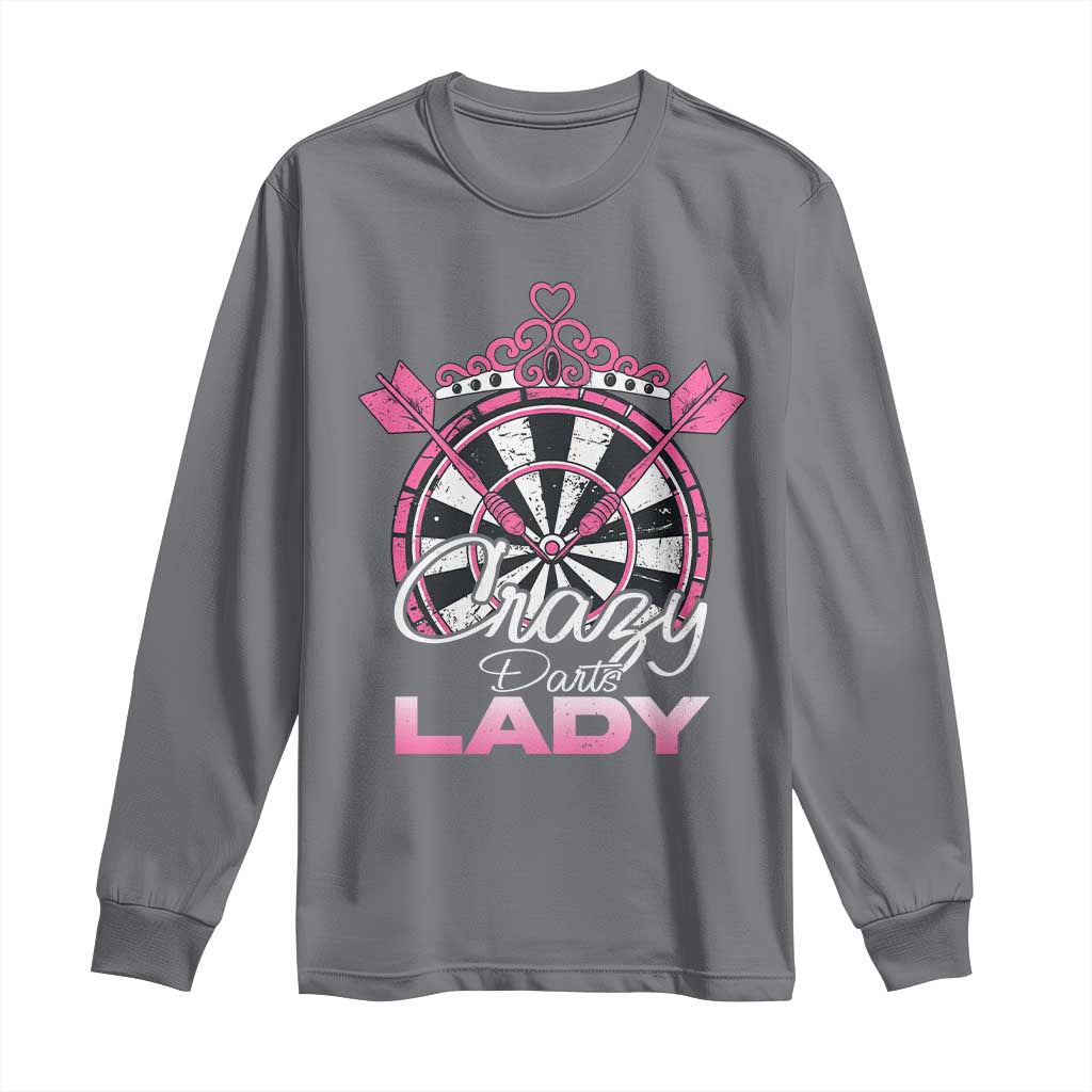 Crazy Darts Lady Long Sleeve Shirt Funny Pub Game Gift For Women - Wonder Print Shop