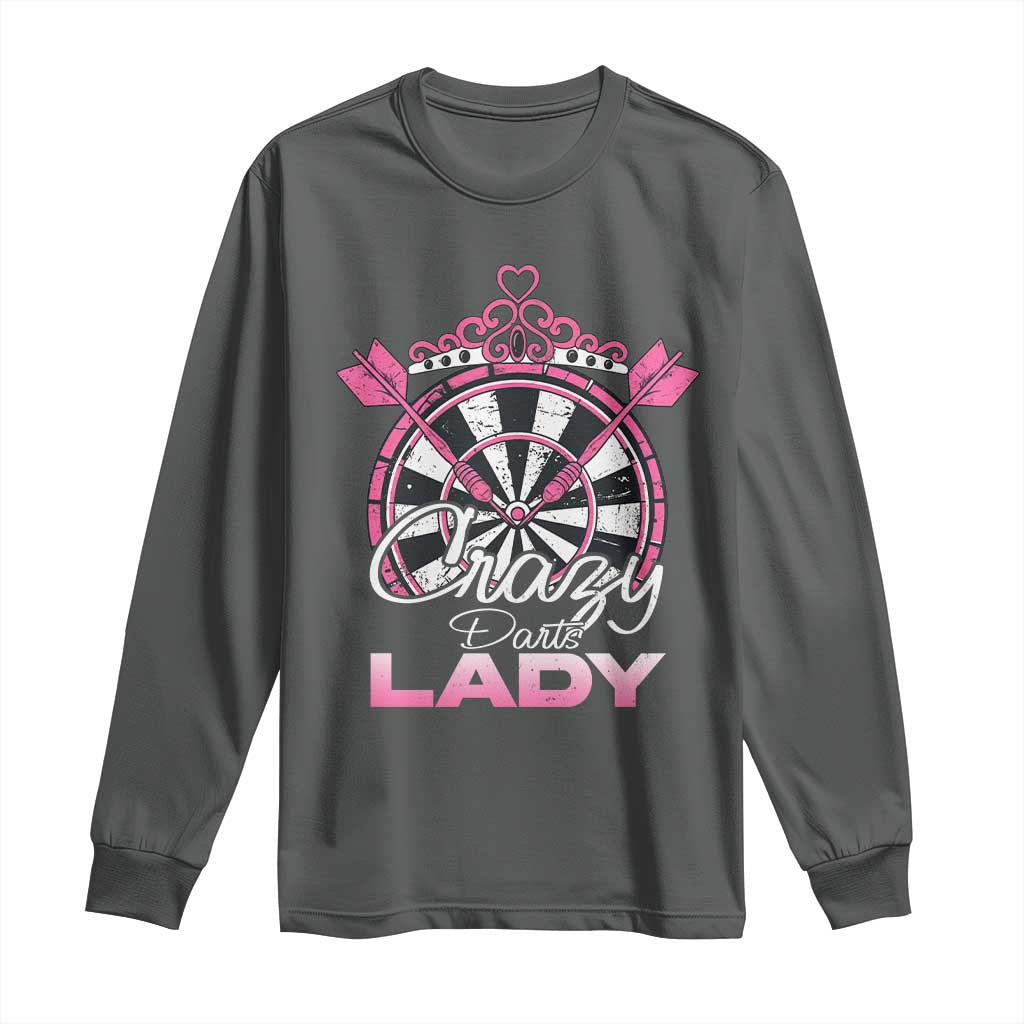 Crazy Darts Lady Long Sleeve Shirt Funny Pub Game Gift For Women - Wonder Print Shop