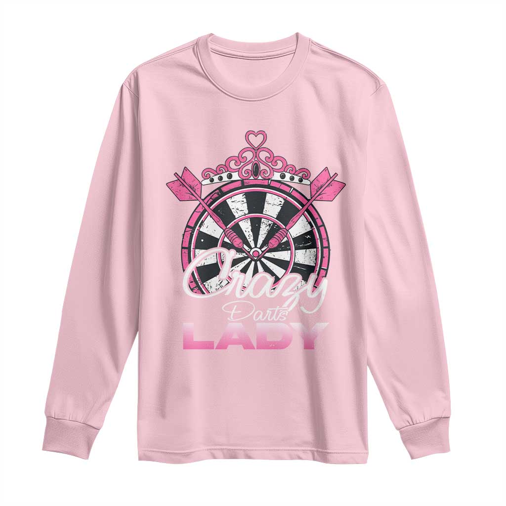 Crazy Darts Lady Long Sleeve Shirt Funny Pub Game Gift For Women - Wonder Print Shop