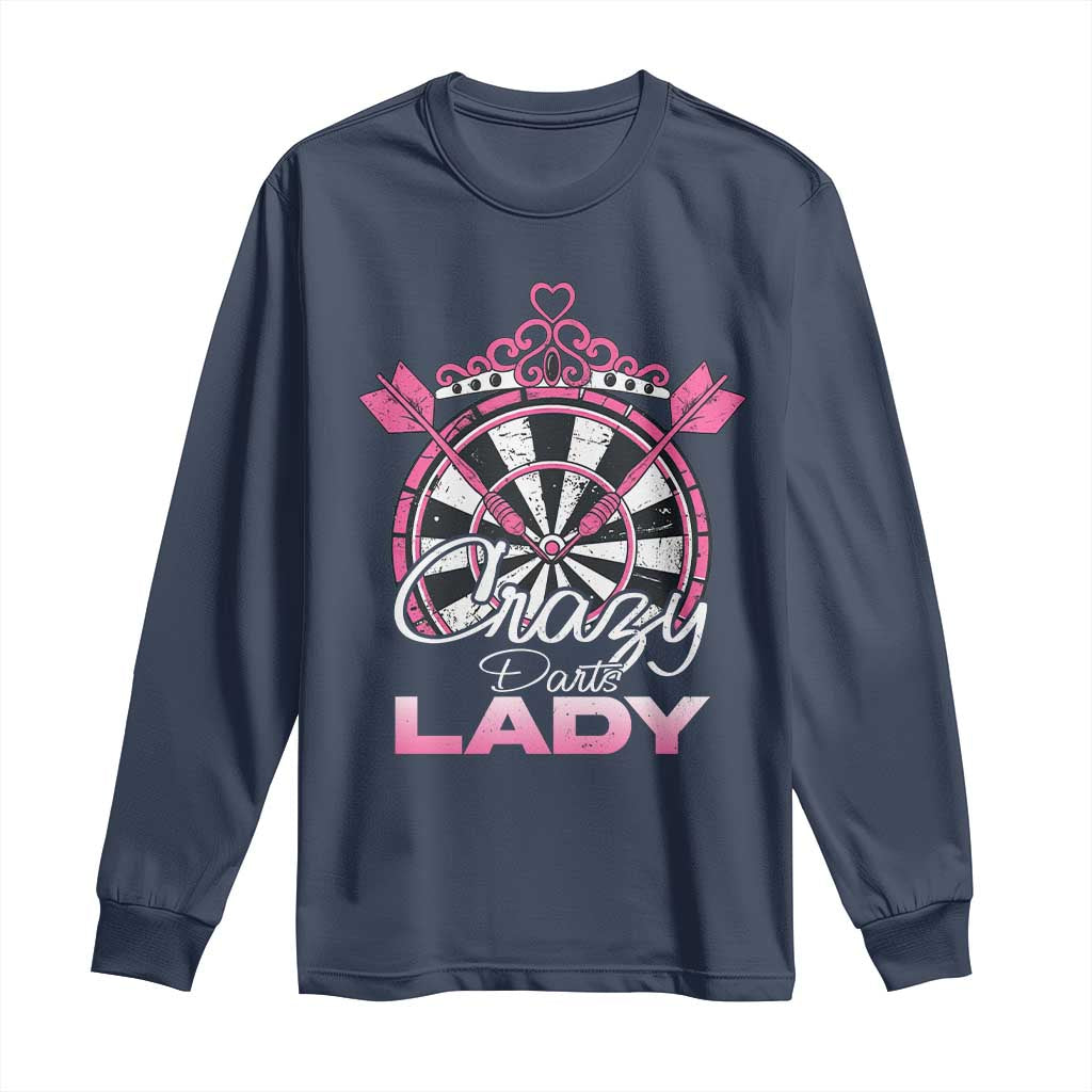 Crazy Darts Lady Long Sleeve Shirt Funny Pub Game Gift For Women - Wonder Print Shop