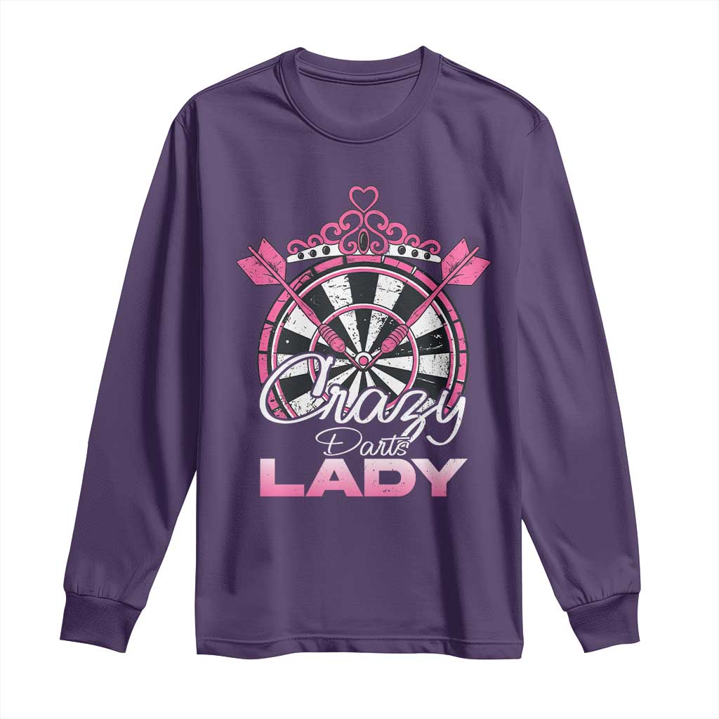 Crazy Darts Lady Long Sleeve Shirt Funny Pub Game Gift For Women - Wonder Print Shop