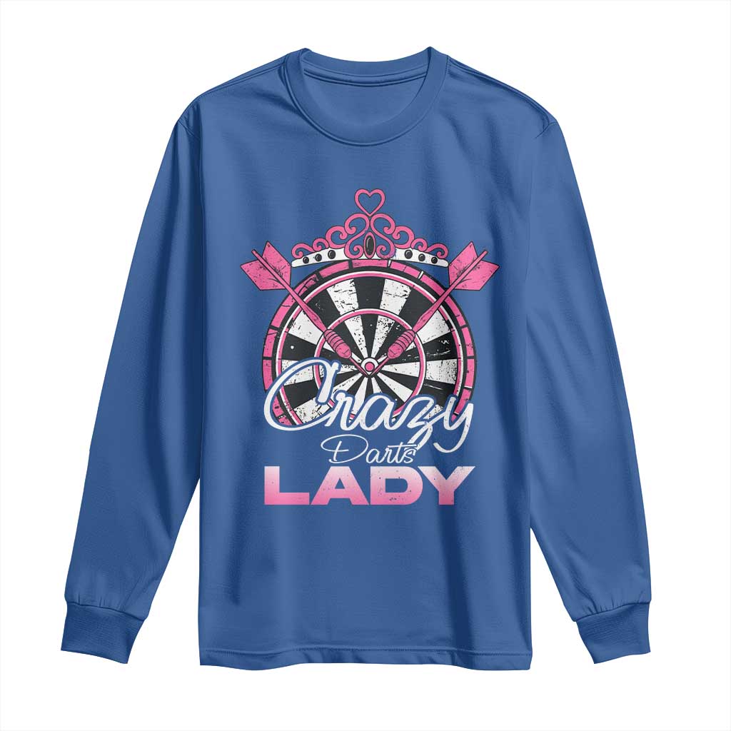 Crazy Darts Lady Long Sleeve Shirt Funny Pub Game Gift For Women - Wonder Print Shop