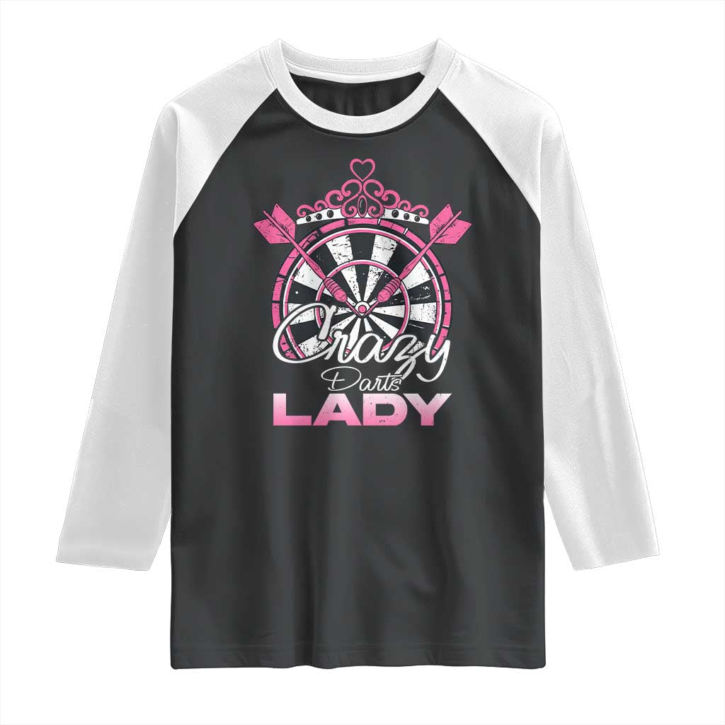 Crazy Darts Lady Raglan Shirt Funny Pub Game Gift For Women - Wonder Print Shop