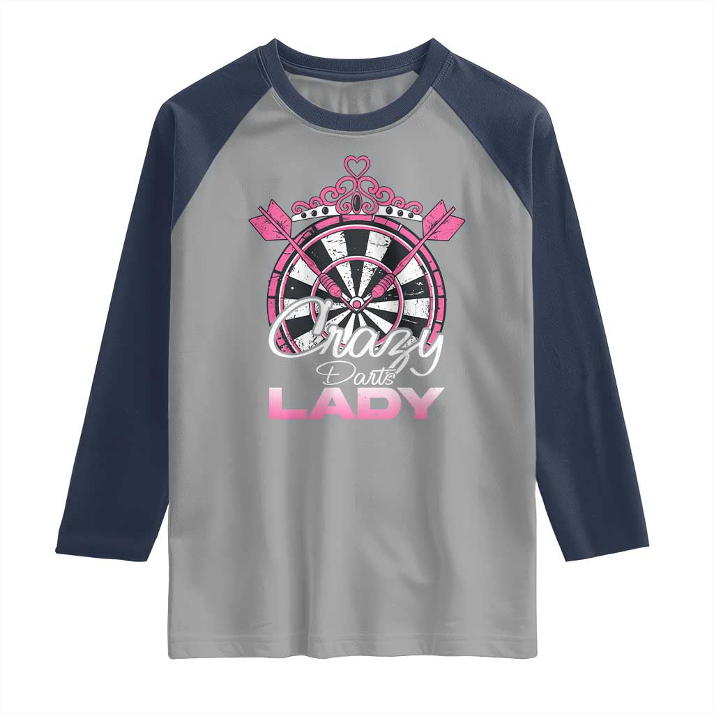 Crazy Darts Lady Raglan Shirt Funny Pub Game Gift For Women - Wonder Print Shop