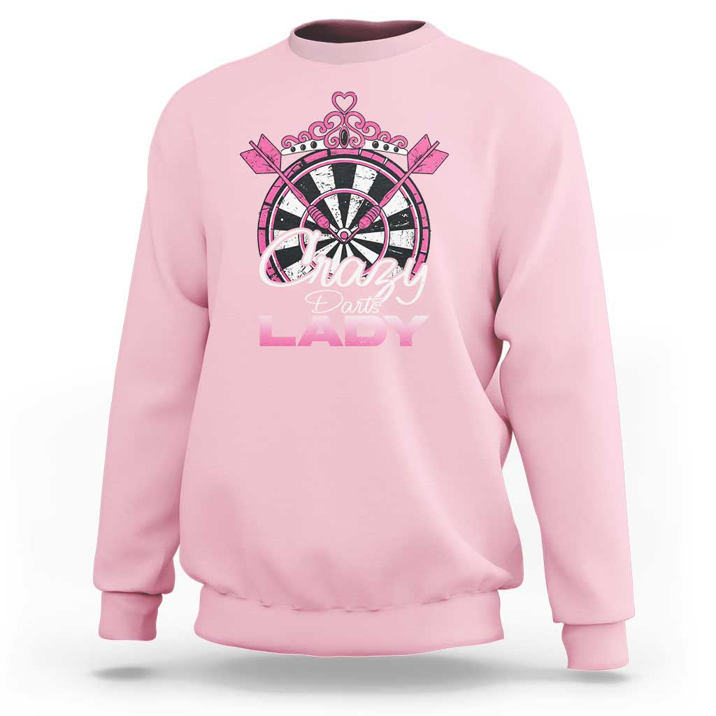 Crazy Darts Lady Sweatshirt Funny Pub Game Gift For Women - Wonder Print Shop