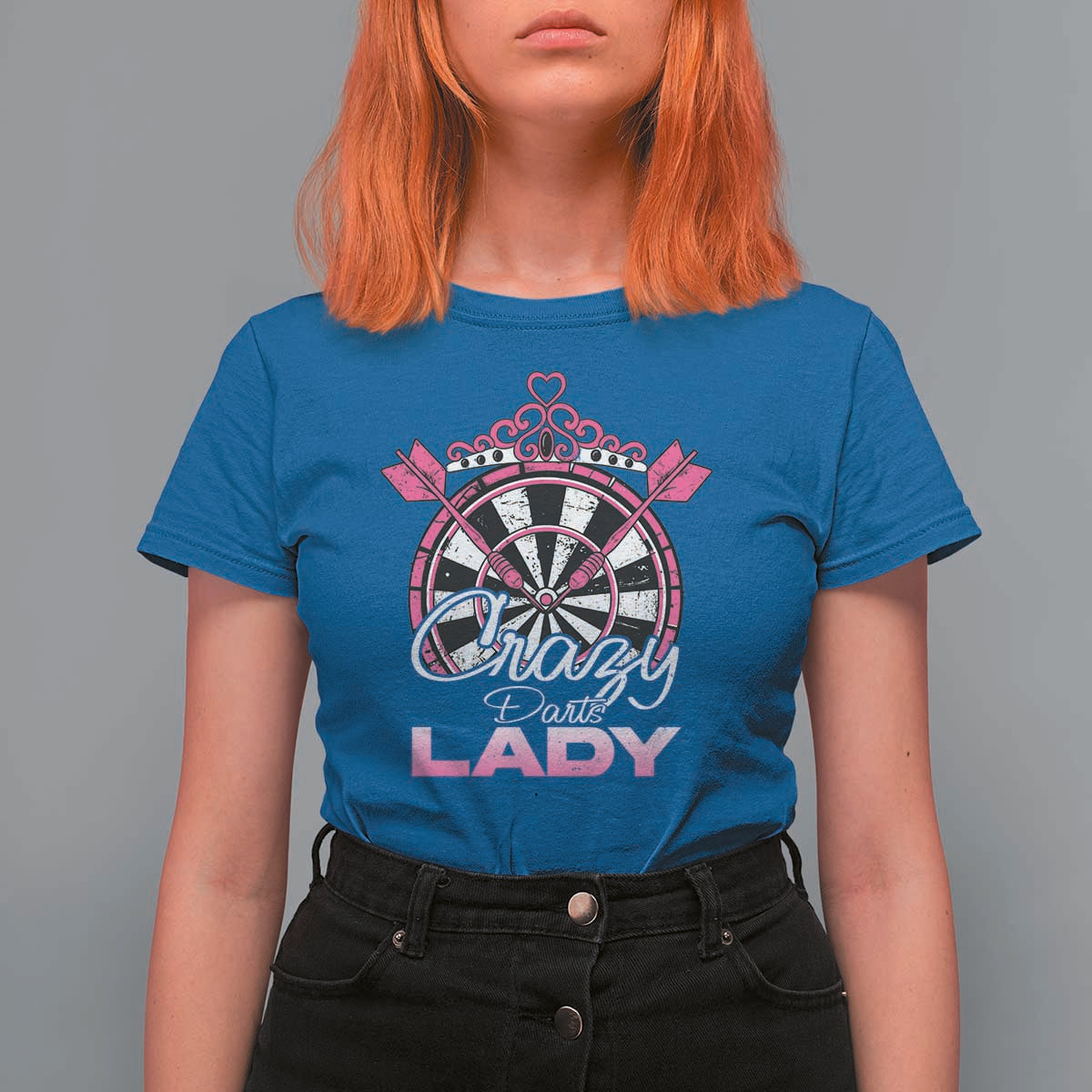 Crazy Darts Lady T Shirt For Women Funny Pub Game Gift For Women - Wonder Print Shop