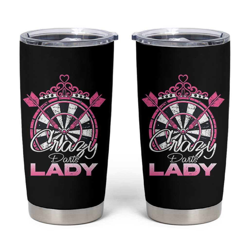 Crazy Darts Lady Tumbler Cup Funny Pub Game Gift For Women - Wonder Print Shop