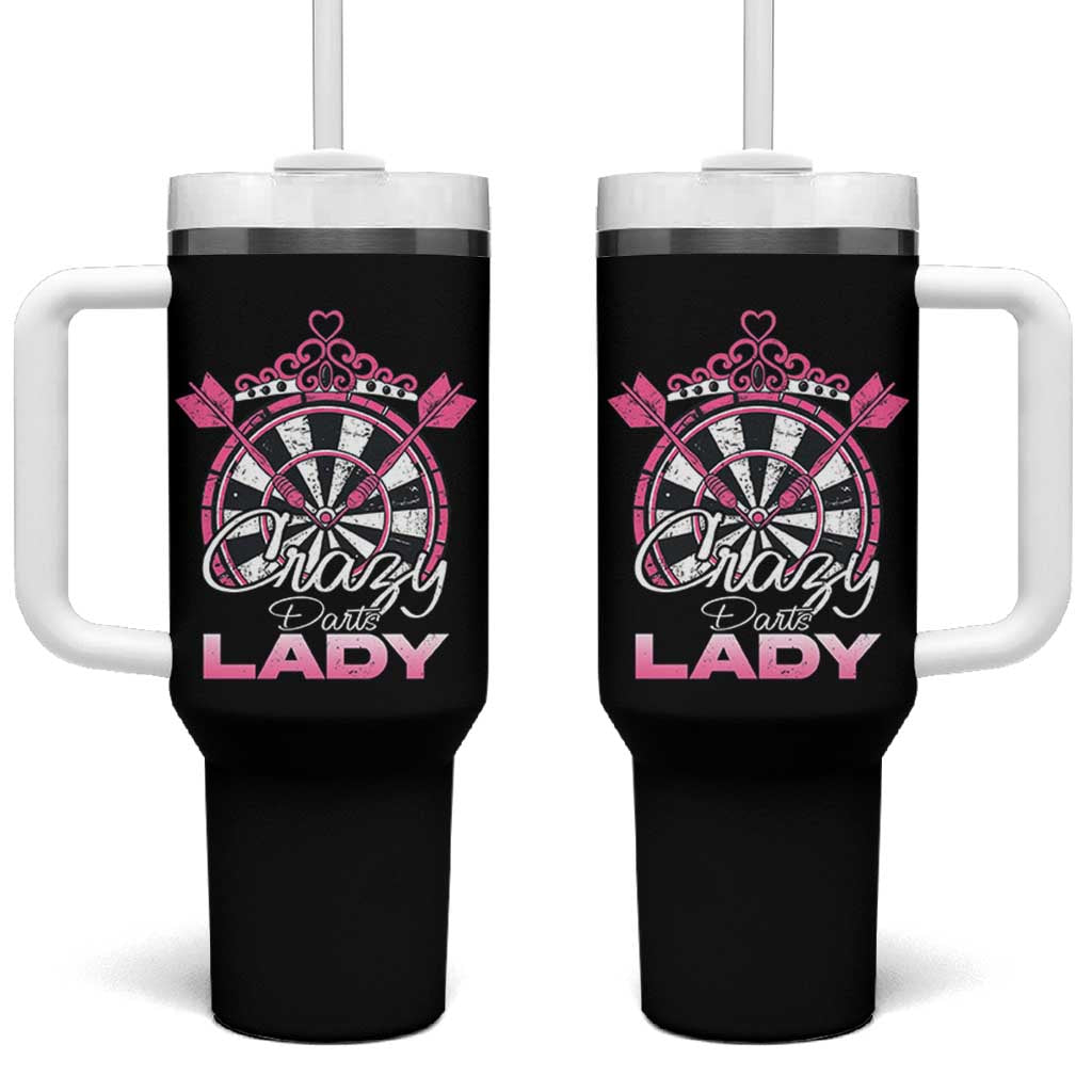 Crazy Darts Lady Tumbler With Handle Funny Pub Game Gift For Women - Wonder Print Shop