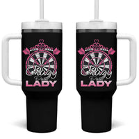 Crazy Darts Lady Tumbler With Handle Funny Pub Game Gift For Women - Wonder Print Shop