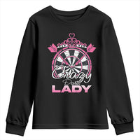 Crazy Darts Lady Youth Sweatshirt Funny Pub Game Gift For Women - Wonder Print Shop