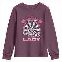 Crazy Darts Lady Youth Sweatshirt Funny Pub Game Gift For Women - Wonder Print Shop