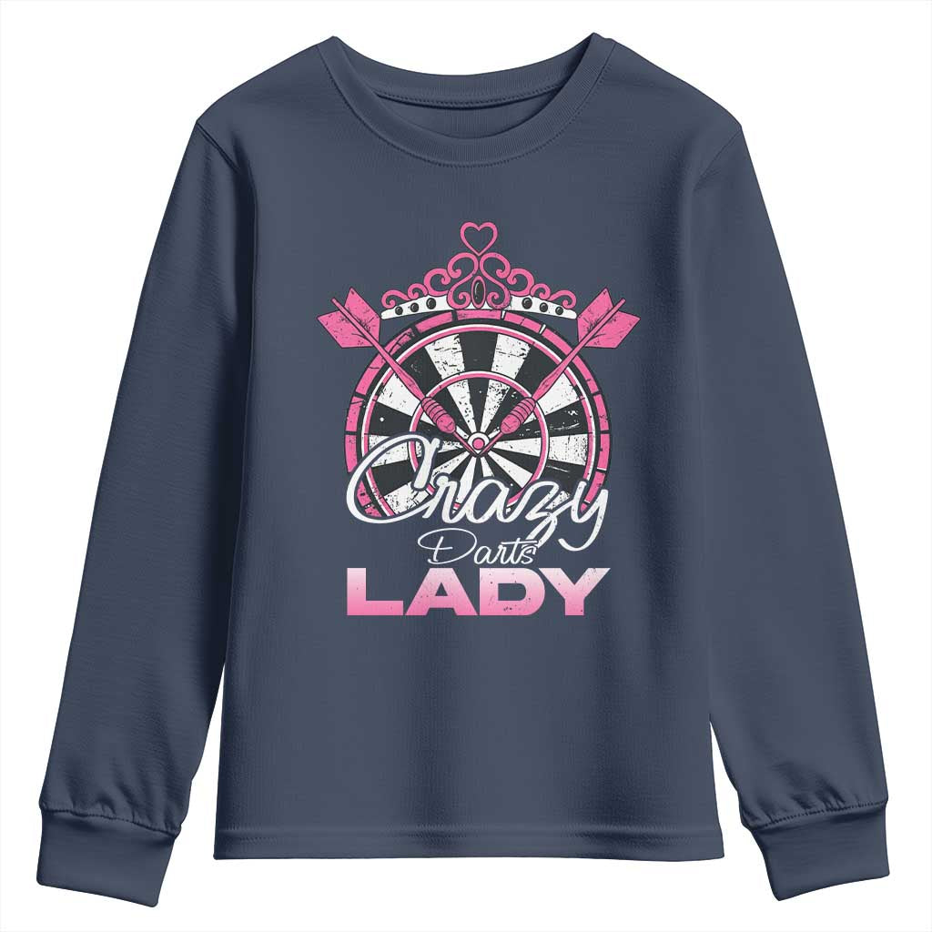 Crazy Darts Lady Youth Sweatshirt Funny Pub Game Gift For Women - Wonder Print Shop