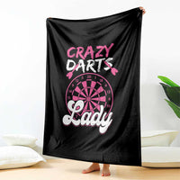 Crazy Darts Lady Bullseye Dart Shooting Throw Blanket Female Dartist Gift - Wonder Print Shop