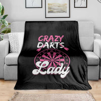 Crazy Darts Lady Bullseye Dart Shooting Throw Blanket Female Dartist Gift - Wonder Print Shop