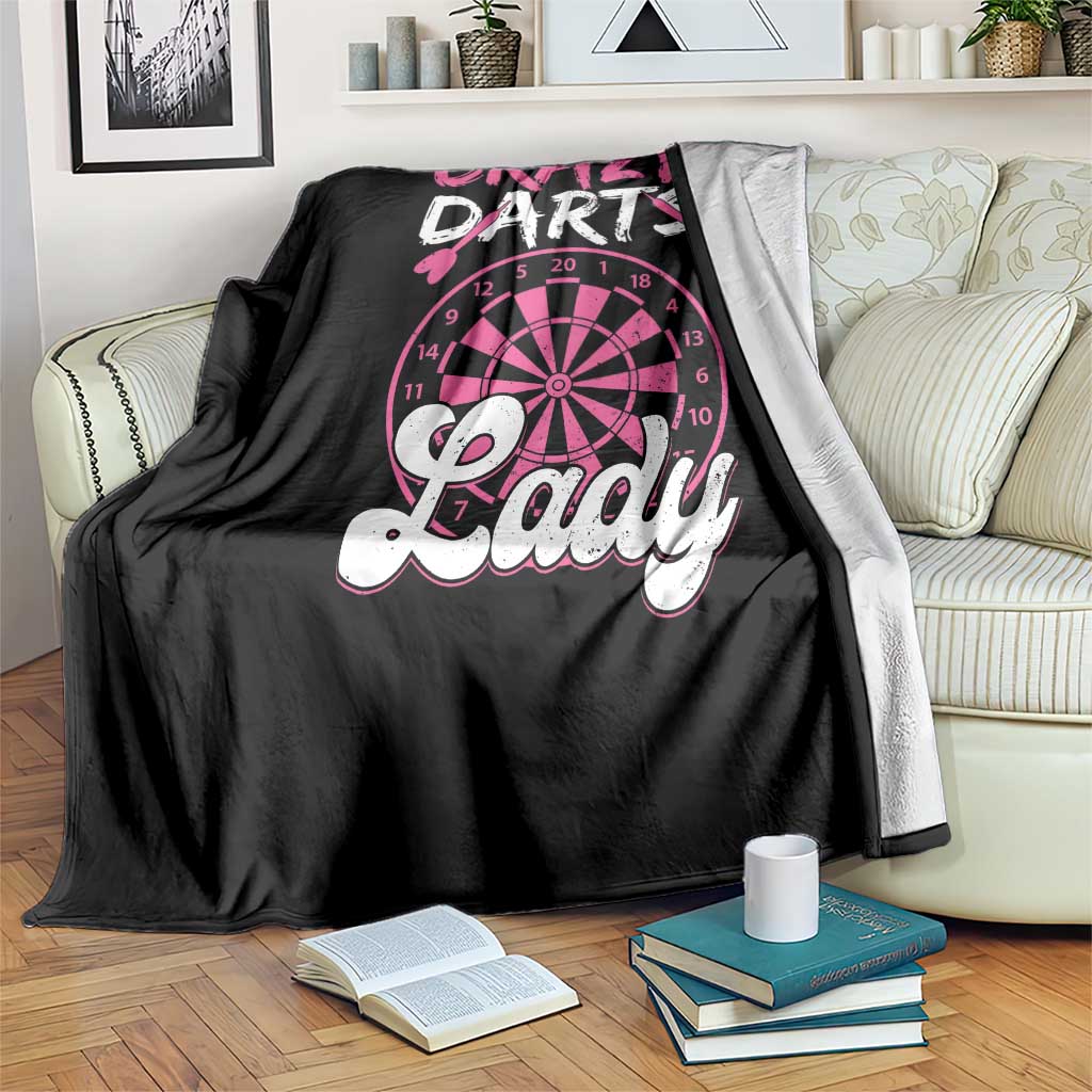 Crazy Darts Lady Bullseye Dart Shooting Throw Blanket Female Dartist Gift - Wonder Print Shop