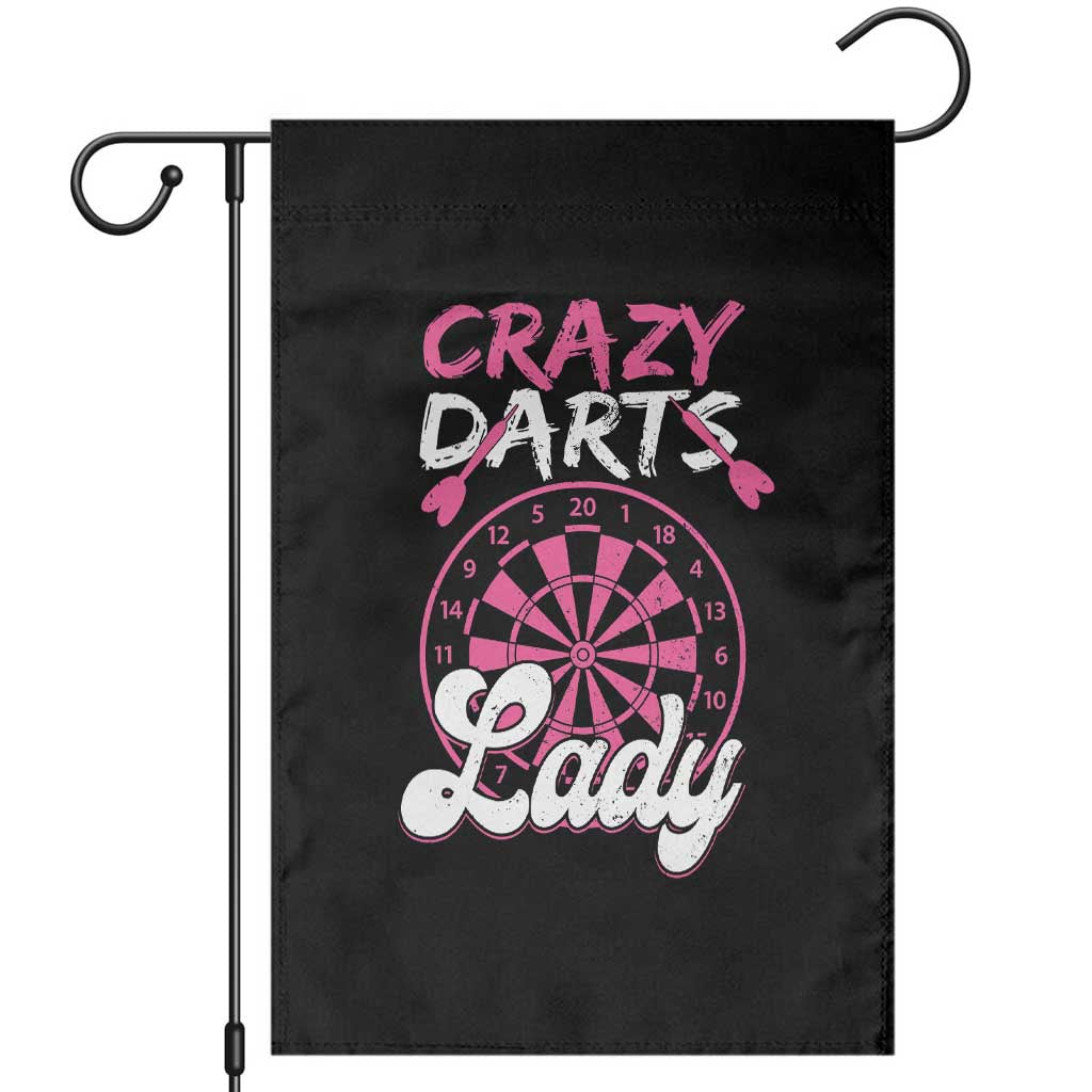 Crazy Darts Lady Bullseye Dart Shooting Garden Flag Female Dartist Gift - Wonder Print Shop