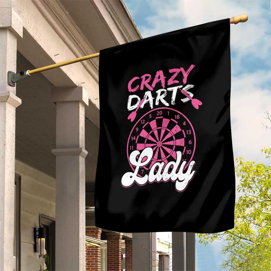Crazy Darts Lady Bullseye Dart Shooting Garden Flag Female Dartist Gift - Wonder Print Shop