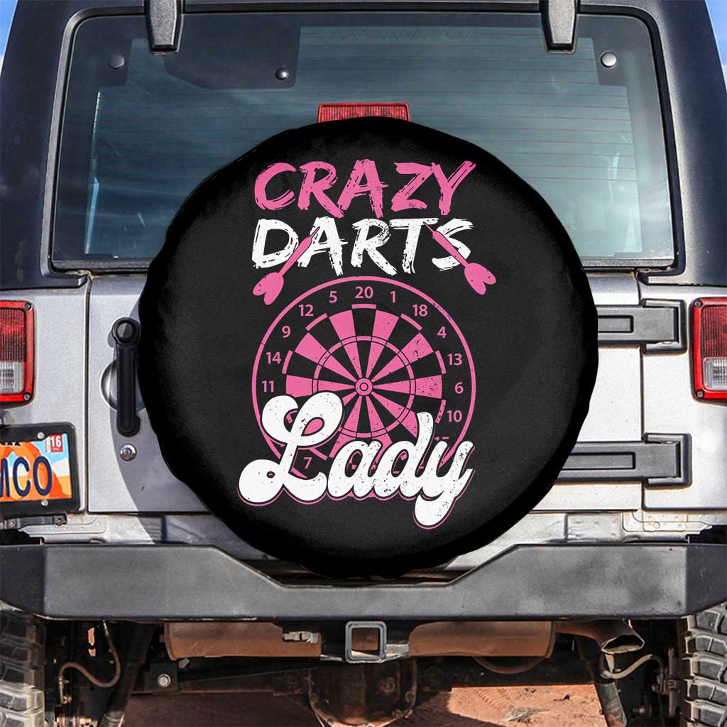 Crazy Darts Lady Bullseye Dart Shooting Spare Tire Cover Female Dartist Gift - Wonder Print Shop
