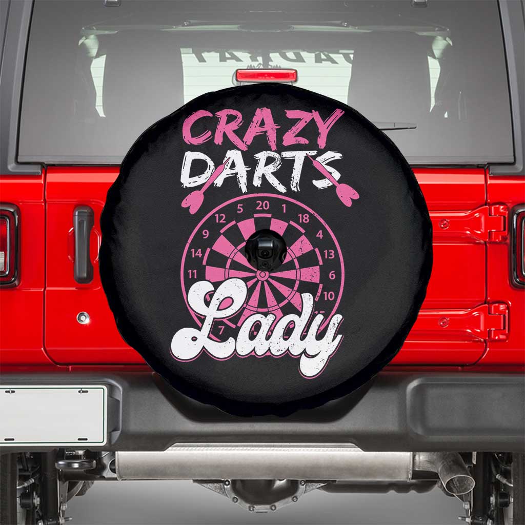Crazy Darts Lady Bullseye Dart Shooting Spare Tire Cover Female Dartist Gift - Wonder Print Shop