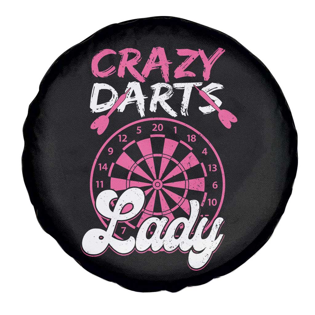 Crazy Darts Lady Bullseye Dart Shooting Spare Tire Cover Female Dartist Gift - Wonder Print Shop