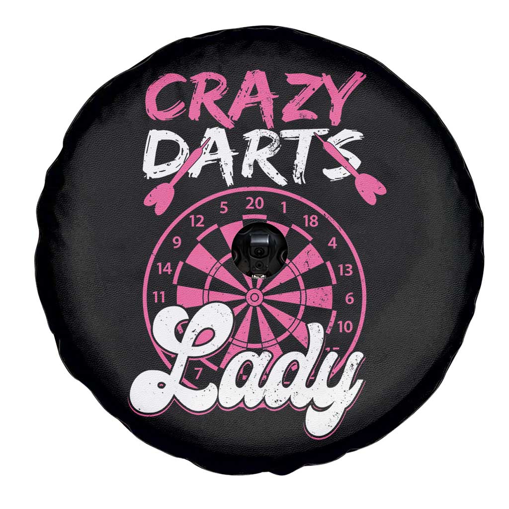 Crazy Darts Lady Bullseye Dart Shooting Spare Tire Cover Female Dartist Gift - Wonder Print Shop
