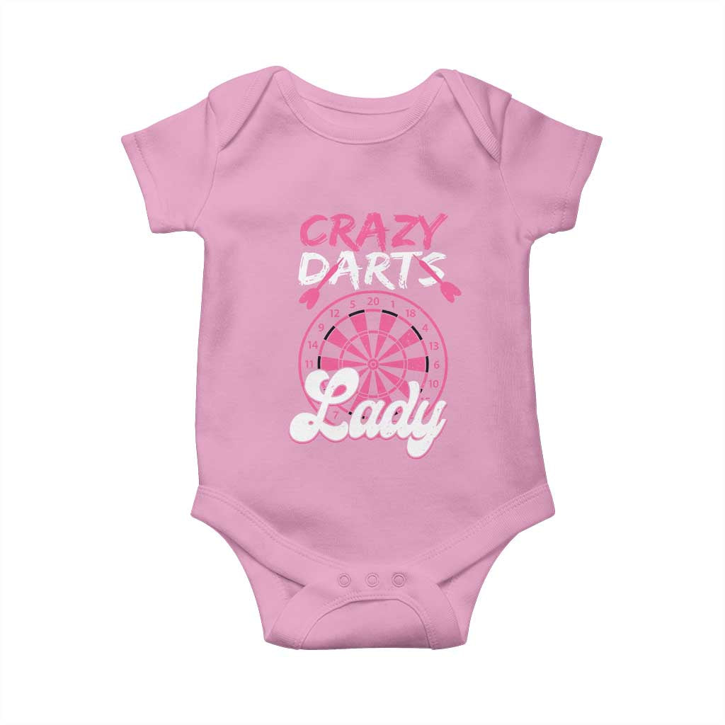 Crazy Darts Lady Bullseye Dart Shooting Baby Onesie Female Dartist Gift - Wonder Print Shop