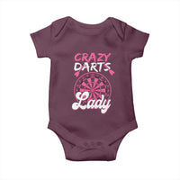 Crazy Darts Lady Bullseye Dart Shooting Baby Onesie Female Dartist Gift - Wonder Print Shop