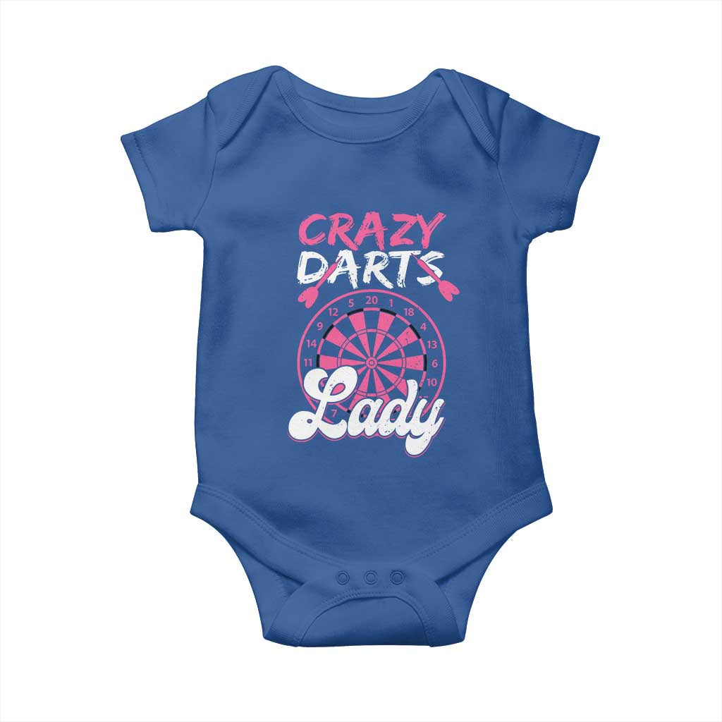 Crazy Darts Lady Bullseye Dart Shooting Baby Onesie Female Dartist Gift - Wonder Print Shop