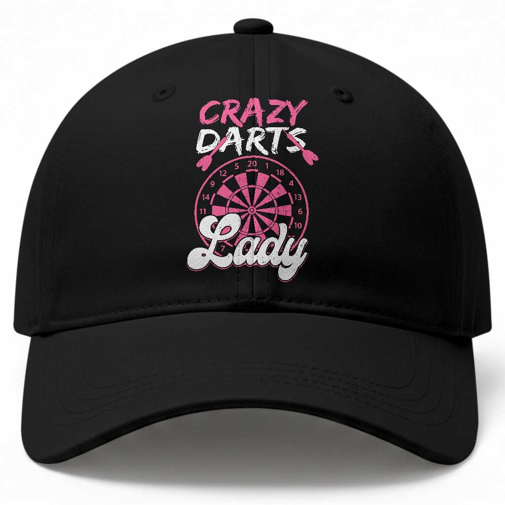 Crazy Darts Lady Bullseye Dart Shooting Baseball Cap Female Dartist Gift