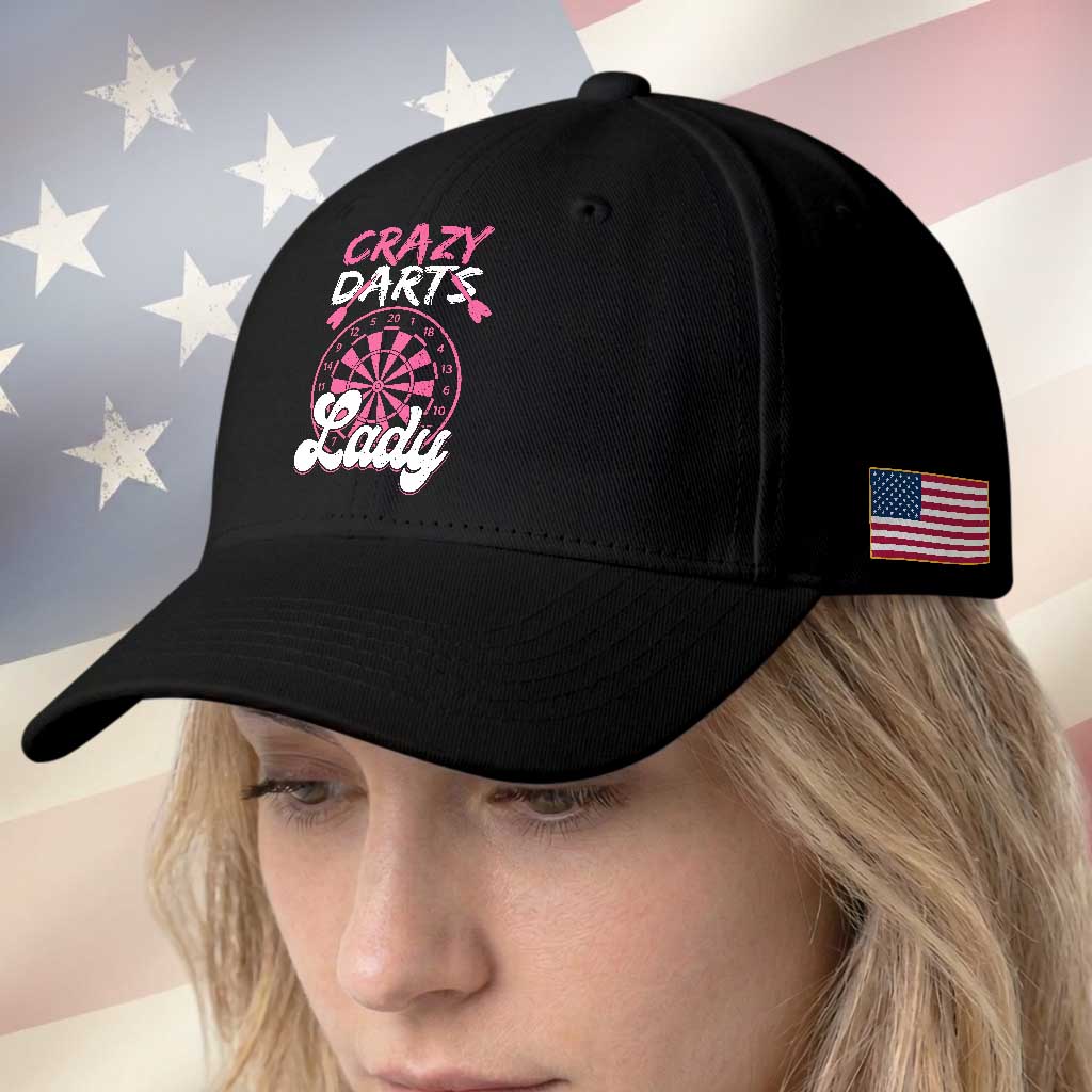 Crazy Darts Lady Bullseye Dart Shooting Baseball Cap Female Dartist Gift