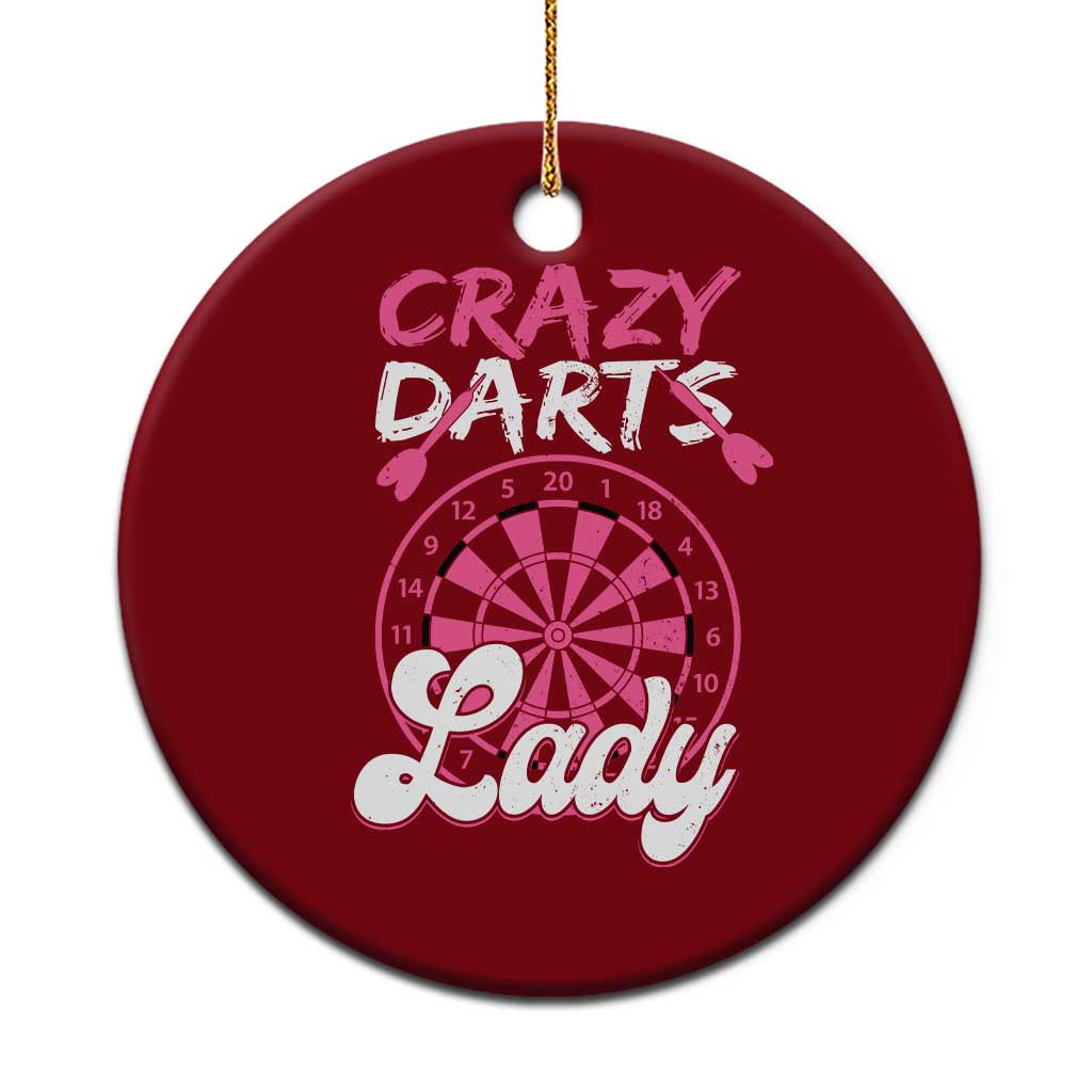 Crazy Darts Lady Bullseye Dart Shooting Ceramic Ornament Female Dartist Gift - Wonder Print Shop