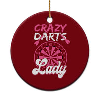 Crazy Darts Lady Bullseye Dart Shooting Ceramic Ornament Female Dartist Gift - Wonder Print Shop