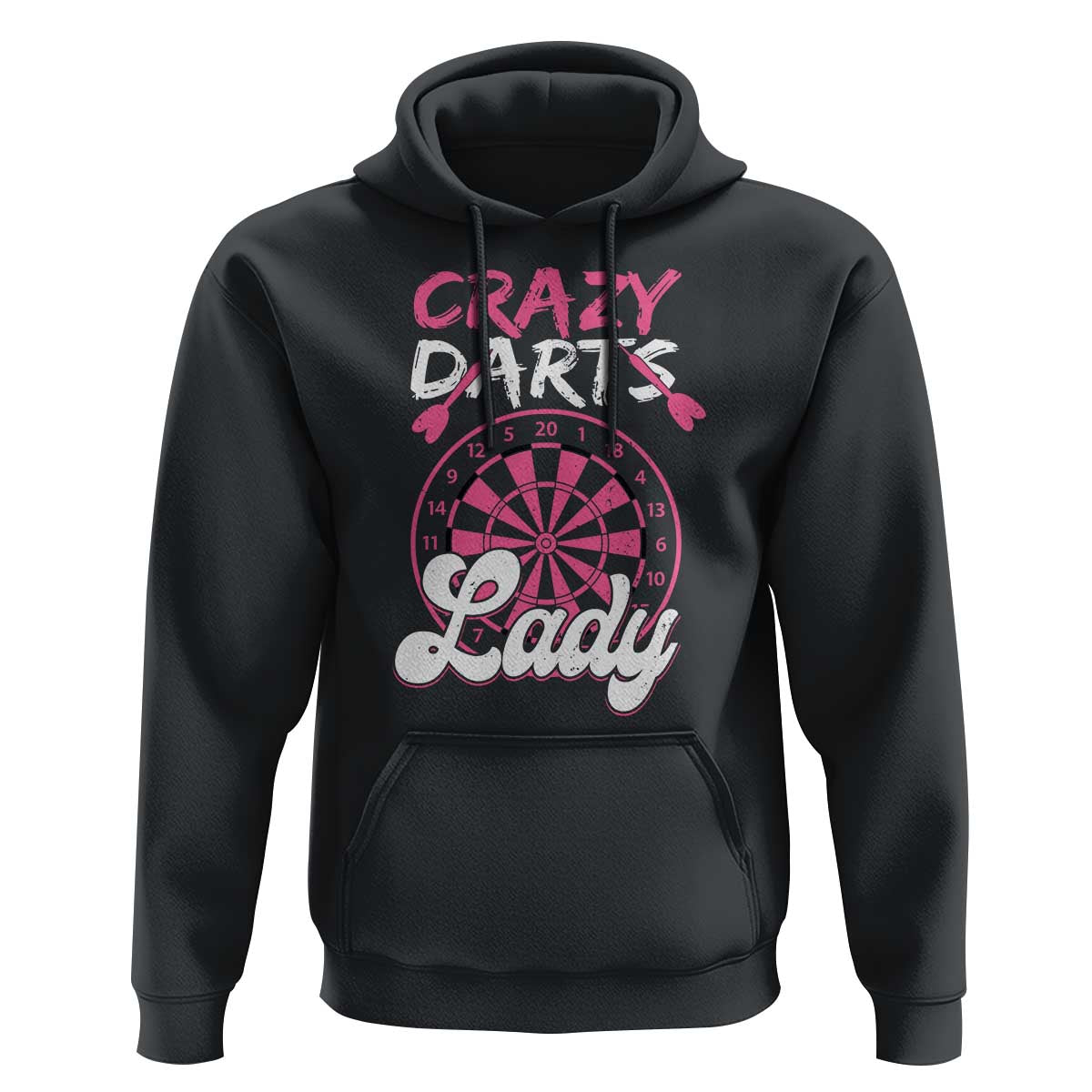 Crazy Darts Lady Bullseye Dart Shooting Hoodie Female Dartist Gift - Wonder Print Shop