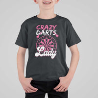 Crazy Darts Lady Bullseye Dart Shooting T Shirt For Kid Female Dartist Gift - Wonder Print Shop