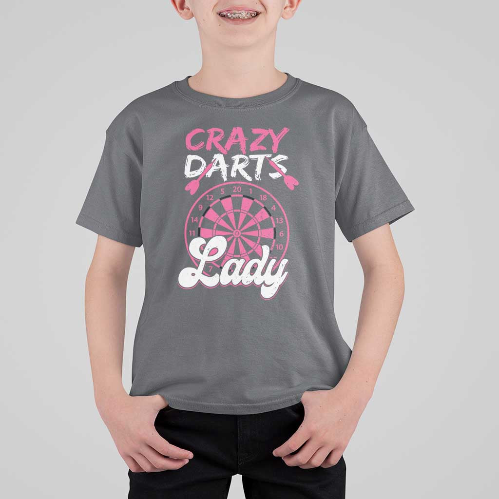 Crazy Darts Lady Bullseye Dart Shooting T Shirt For Kid Female Dartist Gift - Wonder Print Shop