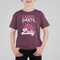 Crazy Darts Lady Bullseye Dart Shooting T Shirt For Kid Female Dartist Gift - Wonder Print Shop