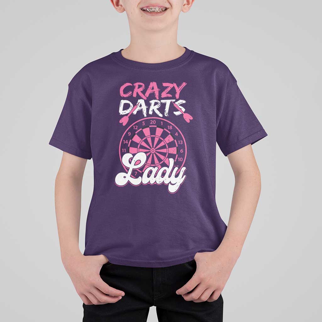Crazy Darts Lady Bullseye Dart Shooting T Shirt For Kid Female Dartist Gift - Wonder Print Shop