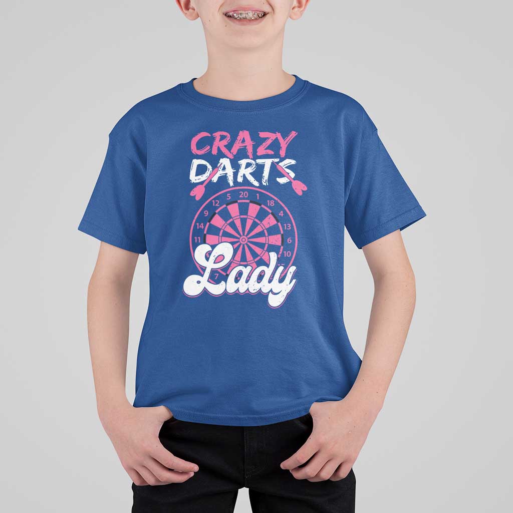 Crazy Darts Lady Bullseye Dart Shooting T Shirt For Kid Female Dartist Gift - Wonder Print Shop