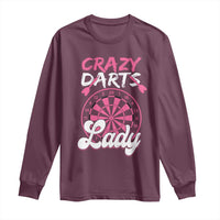 Crazy Darts Lady Bullseye Dart Shooting Long Sleeve Shirt Female Dartist Gift - Wonder Print Shop