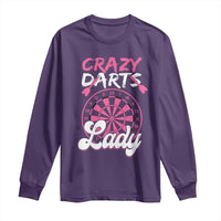 Crazy Darts Lady Bullseye Dart Shooting Long Sleeve Shirt Female Dartist Gift - Wonder Print Shop