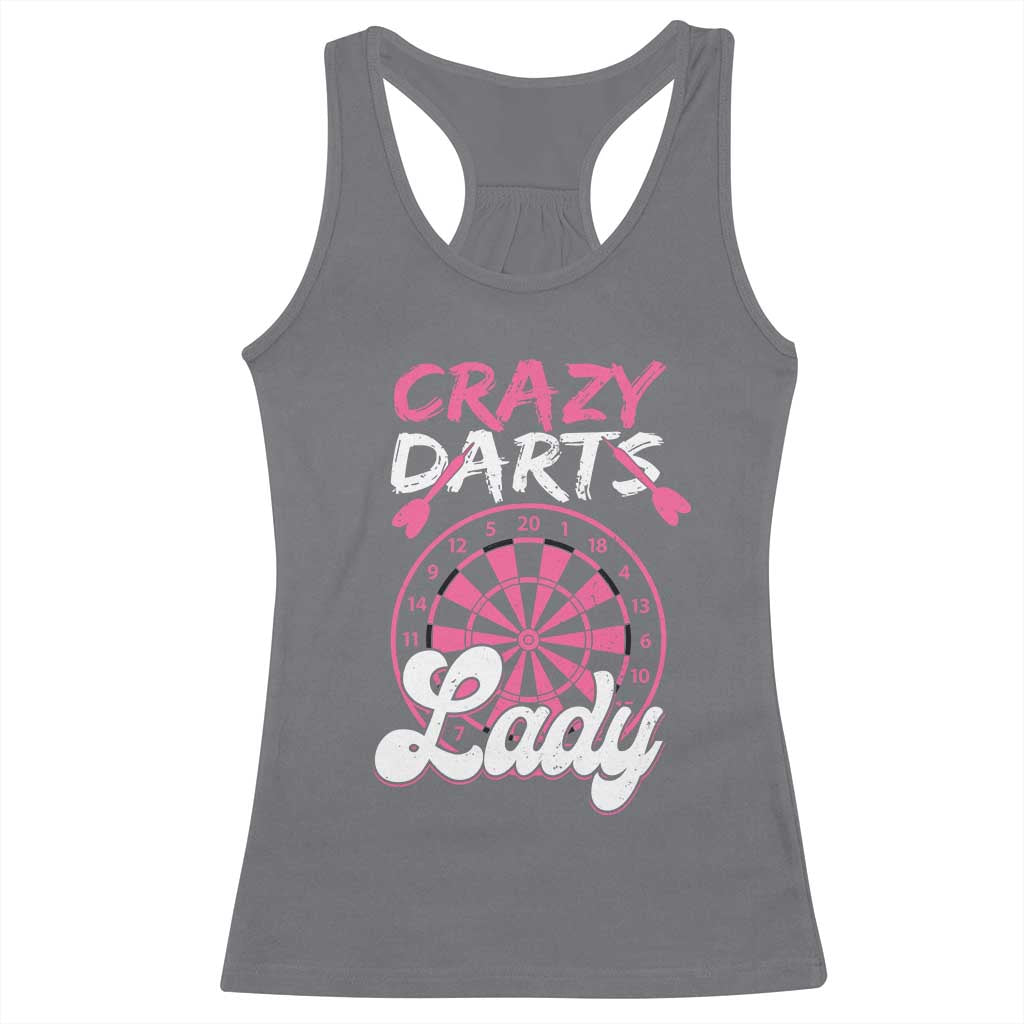 Crazy Darts Lady Bullseye Dart Shooting Racerback Tank Top Female Dartist Gift - Wonder Print Shop