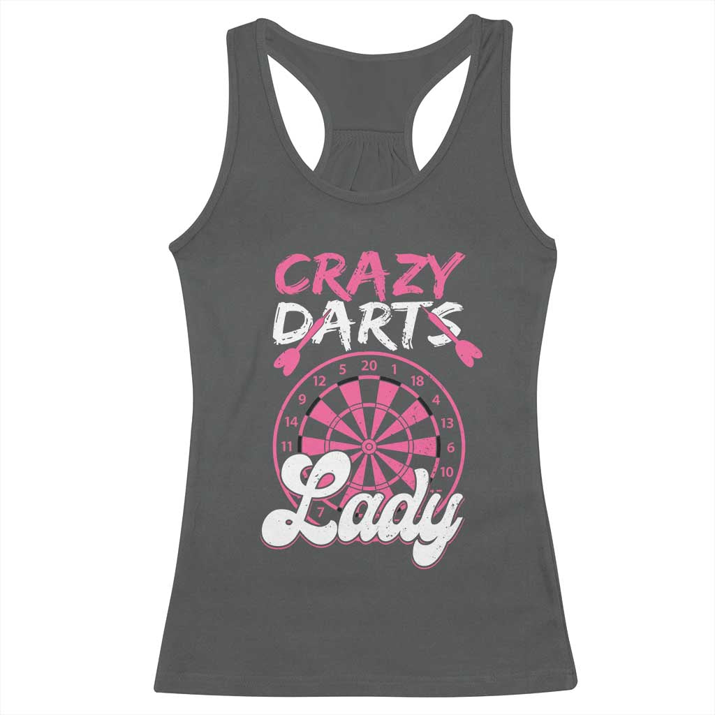 Crazy Darts Lady Bullseye Dart Shooting Racerback Tank Top Female Dartist Gift - Wonder Print Shop