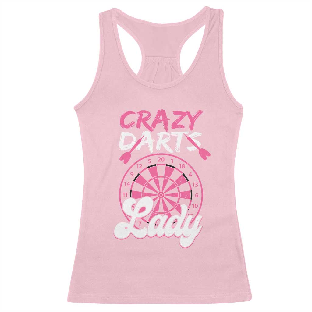 Crazy Darts Lady Bullseye Dart Shooting Racerback Tank Top Female Dartist Gift - Wonder Print Shop