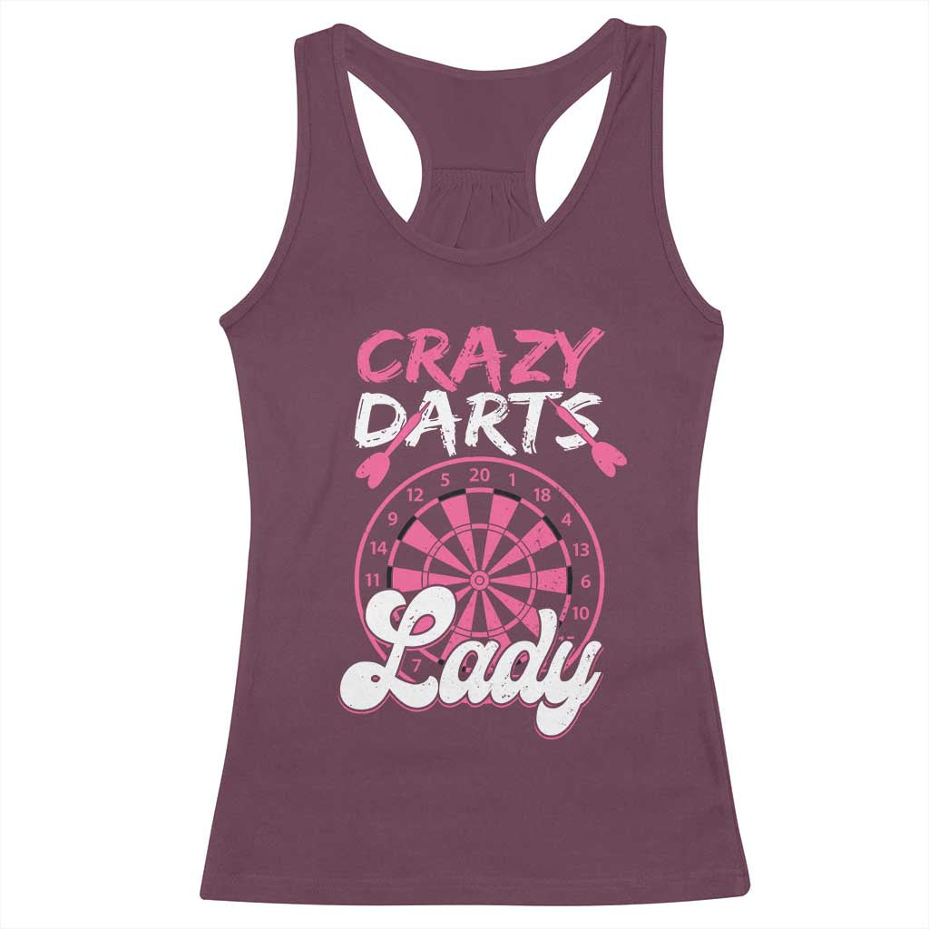 Crazy Darts Lady Bullseye Dart Shooting Racerback Tank Top Female Dartist Gift - Wonder Print Shop