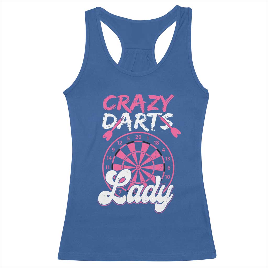 Crazy Darts Lady Bullseye Dart Shooting Racerback Tank Top Female Dartist Gift - Wonder Print Shop