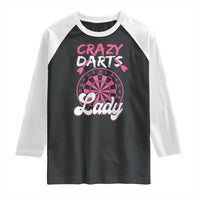 Crazy Darts Lady Bullseye Dart Shooting Raglan Shirt Female Dartist Gift - Wonder Print Shop
