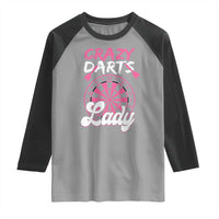 Crazy Darts Lady Bullseye Dart Shooting Raglan Shirt Female Dartist Gift - Wonder Print Shop