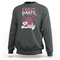 Crazy Darts Lady Bullseye Dart Shooting Sweatshirt Female Dartist Gift - Wonder Print Shop