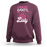 Crazy Darts Lady Bullseye Dart Shooting Sweatshirt Female Dartist Gift - Wonder Print Shop