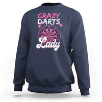 Crazy Darts Lady Bullseye Dart Shooting Sweatshirt Female Dartist Gift - Wonder Print Shop